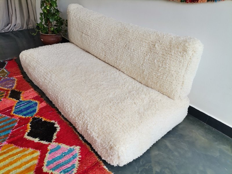 White Beni Ourain Moroccan Handmade Couch - ASALALIVING